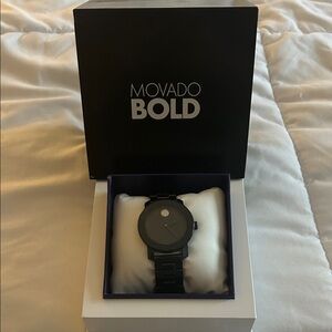 Movado Bold Blue Stainless Steel Bracelet Watch